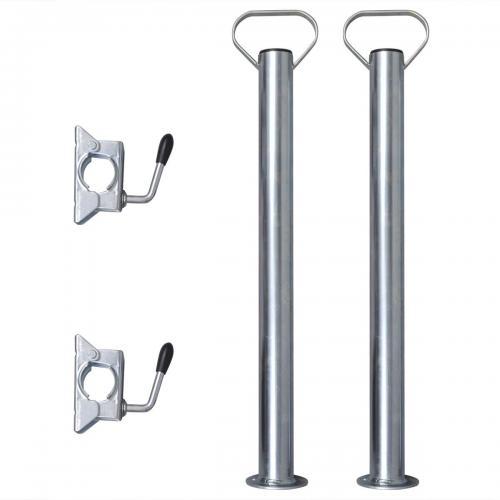 2 Support Tubes With Split Clamps For 48 Mm Jockey Wheel