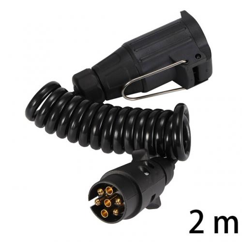 12V 2M Extension Cord Wiring Caravan Connectors 7-13 Pin Trailer Plug Socket With Spring Cable Car Accessories