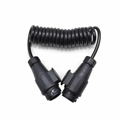 12V 13-Pin Round Euro Caravan Trailer Plug Spring Coiled Cable