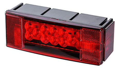 Rectangle LED Submersible Low Profile Light Kit – Trailer / Boat / Marine Stop & Brake Light (12V, Red)