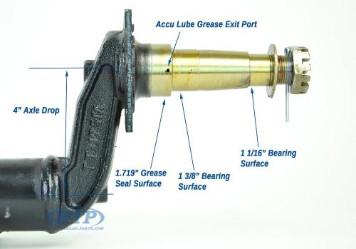 Trailer Drop Axle Painted Steel 3,500lb, 85 in Hub Face Adjustable Spring Seats